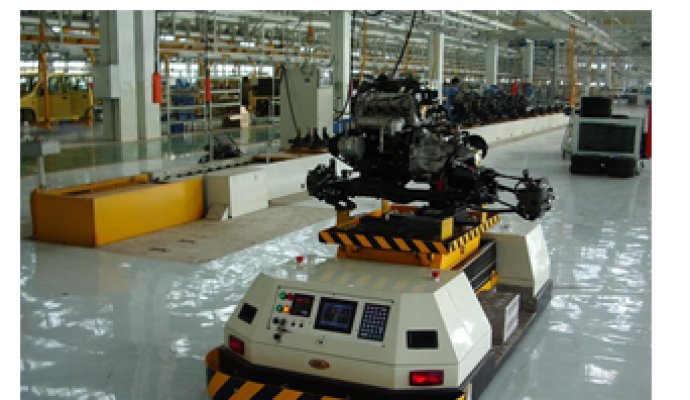 AIV室內自主導航車在生產線物料供應中的應用（一）（無線充電）